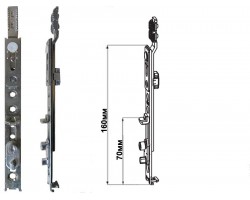 Шпингалет (наконечник) нижний G-U с механизмом откидывания на окна и двери